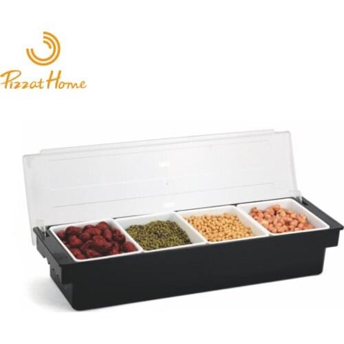 PizzAtHome 3/4/5/6 Section Pizza Seasoning Box ABS Plastic Ingredients Box Fruits Cheese Sauce Box Pizza Spice Jar Baking Tool