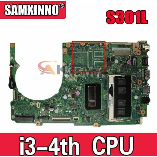 S301L S301LA motherboard For Asus S301LA REV2.2 Mainboard I3-4010U-4GB RAM Processor 100% Tested