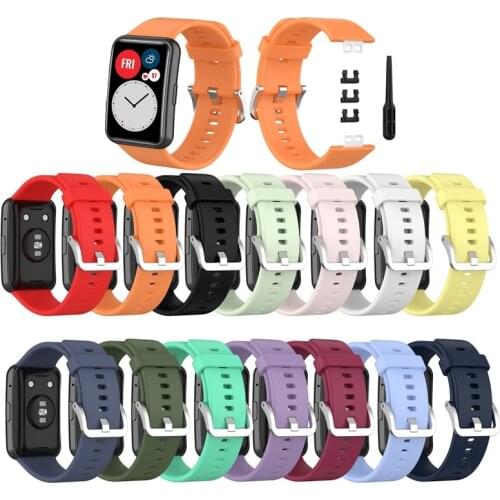 Silicone Watchband for Huawei Watch Fit Band Smart Wrist Strap Wristband Pulseira Bracelet Sports Replacement 2 pieces Correa