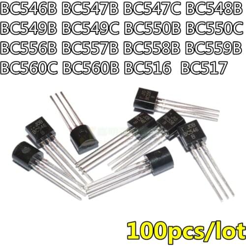100pcs BC639 BC640 BC546B BC547B BC548B BC556B BC557B BC558B BC559B triode transistor TO-92