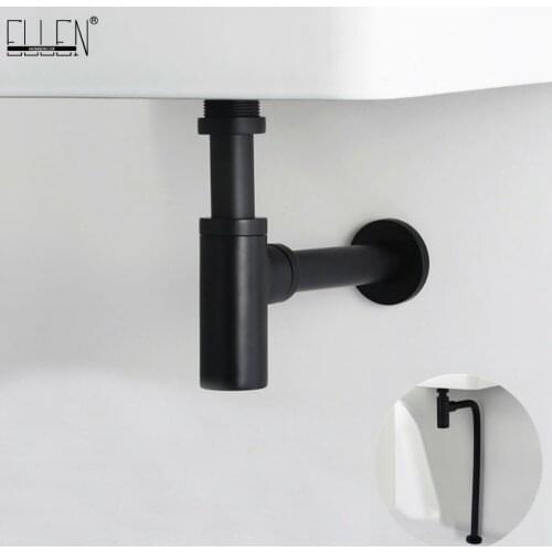 Vidric Brass Bottle Trap Basin Pop Up P TRAP Round Siphon Black Bathroom Vanity Basin Pipe Waste With Pop Up Drain ELF019
