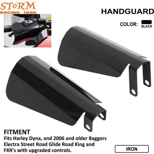 Motorcycle Iron Handguard Hand Shield Protector Windshield For Harley Dyna 2006 Baggers Electra Street Road Glide Road King FXR