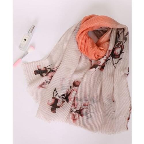 Wrinkle glitter scarf ombre hijab scarves cotton lurex floral scarf crinkle muslim hijab wraps pashmina headband shawls/scarf