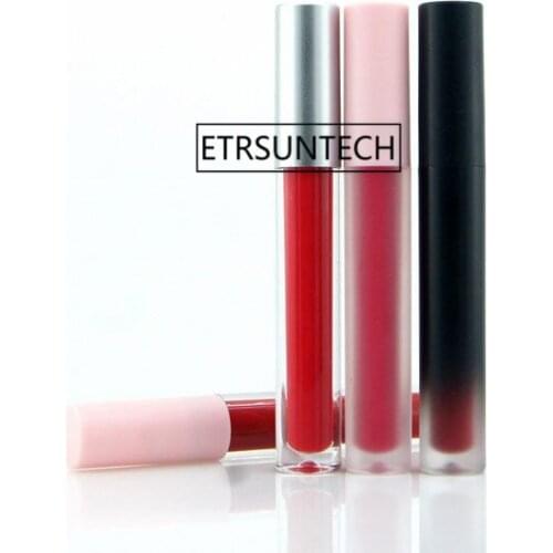 100pcs Pink Lip Gloss Split Bottle DIY Lip Gloss Plastic Box Containers Empty Frosted Clear Lipgloss Tube Makeup Container F3732
