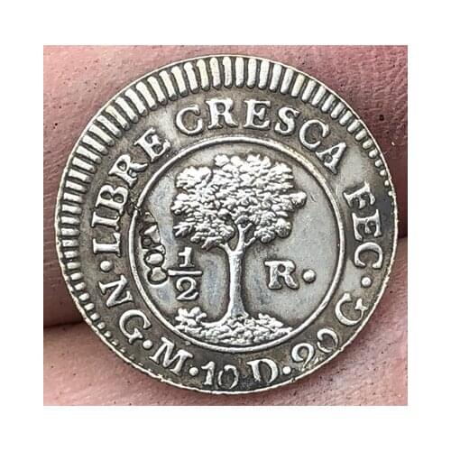 1824 Central American Republic 1/2 Real coins 16mm
