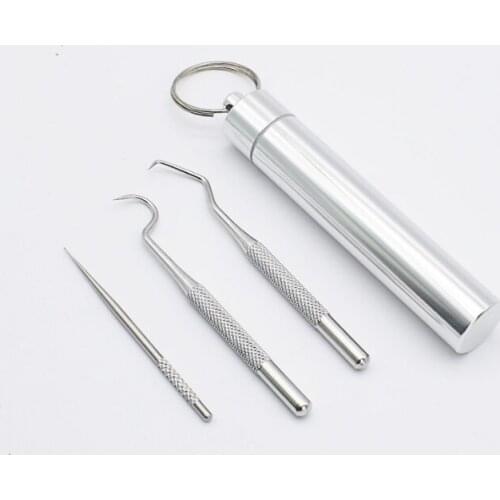 2/3 Pcs Tooth Cleaning Tool Set Stainless Steel Dental Tool Scaler Probe Tweezers Dentist Tartar Removal Mouth Mirror Portable