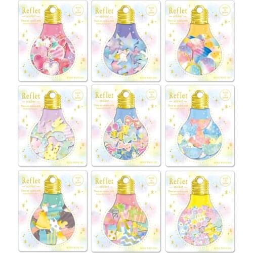 30pcs/pack Bulb Shape Reflect Adhesive Stickers DIY Decoration Stickers Stationery Stickers Labels Scrapbook Paper