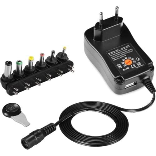 30W Universal Voltage Converter AC DC Adjustable Power Supply 220V 110V To 3V 4.5V 5V 6V 7.5V 9V 12V For Led Lights Transformer