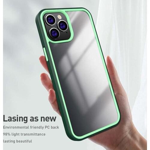360 Full Protection Shockproof Case Pc Phone Case Cover For Iphone 12 12pro 12mini 12promax 3 In 1 Contrast Color Design Ks1021