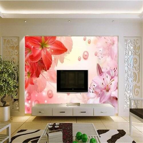 Beibehang 3d stereoscopicCustomize size High Quickly HD mural wallpaper dream lily europe papel de parede photo wall paper