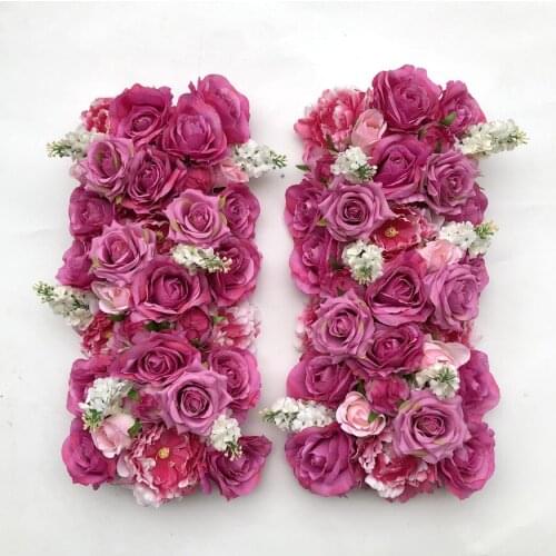 3D Artificial Flowers Wall Panels Fake Runner Centerpieces Wreath For Wedding Background Decoration GY818