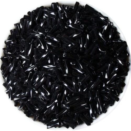 500pcs 2x6mm Black Silver Lined Tube Czech Glass Beads For Jewelry Making Long Bugle Seed Spacer Beads DIY Craft Wholesale