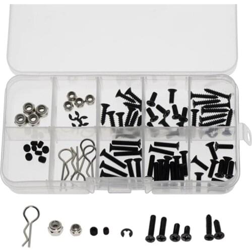 84Pcs Screws Box Set for 1/10 HSP 94123 Traxxas Tamiya HPI Kyosho Axial RC Car Parts Accessories