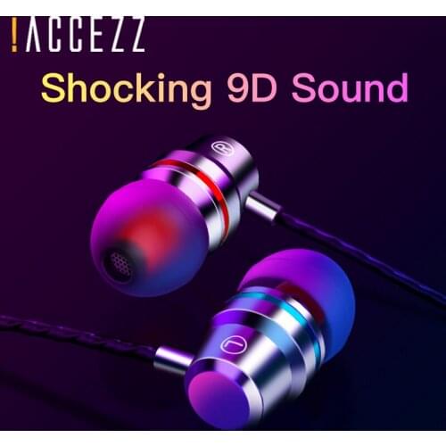!ACCEZZ Alloy In-Ear 3.5mm Earphone With Microphone HiFi Bass Headset 3.5mm Audio Jack Earphones For Xiaomi Samsung S6 Earphones