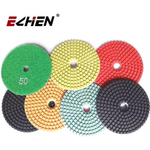 7pcs/set 4"Diamond polishing pad 4 inch wet granite stone marble sanding disc angle grinder 100mm