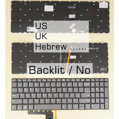 US UK Hebrew Keyboard For Lenovo Ideapad GTX1050 330s-15ikb D U, S340-15API S340-15IIL S340-15IML S340-15IWL Touch, Backlit / No
