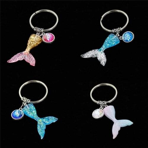 Mermaid Tail Keychain Womens Mermaid Fish Scale Tail Pendant Key Ring Handbag Purse Decor Newest