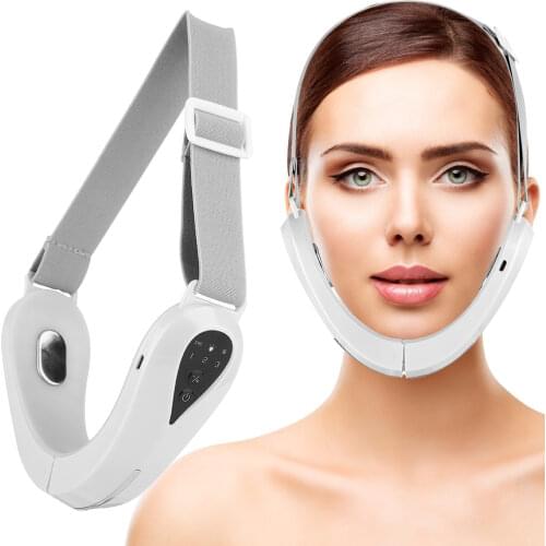 EMS Facial Massager Micro Current Electric Face Slimming Belt V Face Chin Lift Massager LED Photon Therapy V Line Face Device