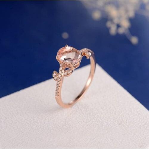 Champagne gold Color CZ Rings for Woman Charm FLOWER Female Party Finger Jewelry girl Gift Dropshipping