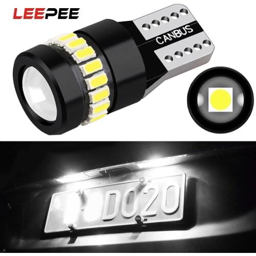 LEEPEE 1PCS T10 18SMD 3014 1SMD 3030 LED Car Interior Reading Dome Light Marker Lamp White Light Auto Wedge Parking Bulbs