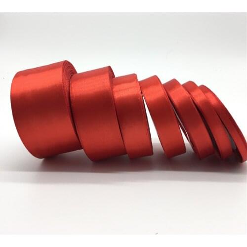 6mm 10mm 15mm 20mm 25mm 38mm 50mm(1Roll 25yds) Red Silk Satin Ribbon Bow Wedding Party Decoration Invitation Card Gift Packing