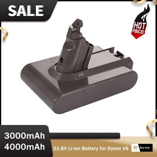 21.6V 3000mAh 4000mAh Li-ion Replacement Battery for Dyson V6 DC58 DC59 DC61 DC62 Vacuum Cleaner Accessories Parts in Stock
