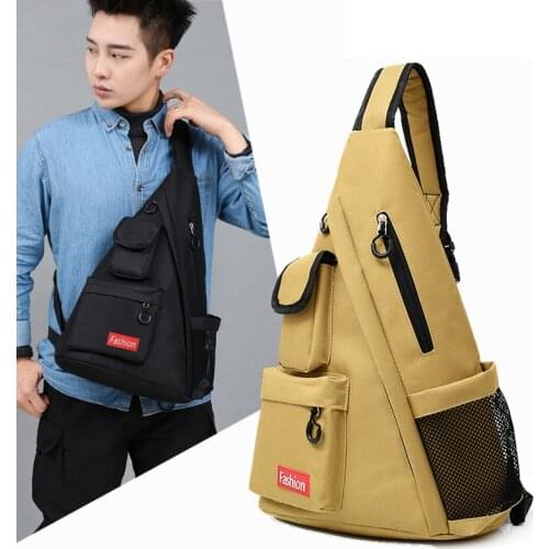 Men Travel Sling Chest Bag Shoulder Outdoor Sports Tactical Khaki Black Male Camping Tourist Sling Chest Bags Daily Bag XA258A