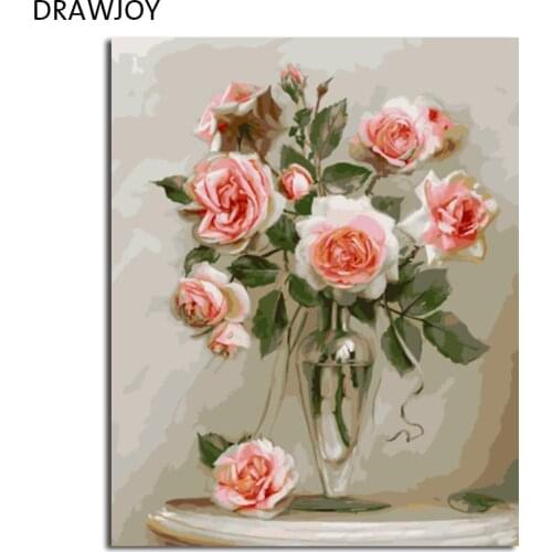 DRAWJOY Framed Oil Paint DIY Painting By Numbers Coloring By Numbers Of Flower Home Decoration Painting&Calligraphy 40*50cm