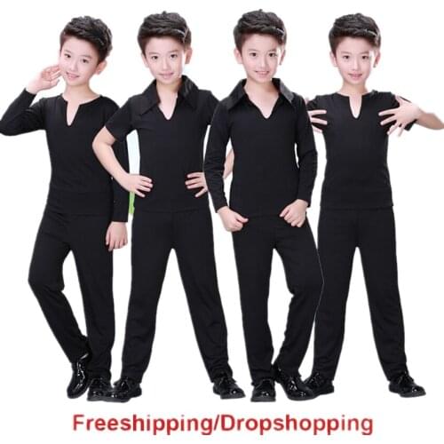 2020 News Boy Kids Latin Dance Dress Top Pants Suit Rumba Samba Ballroom Professional Children Dance Costume Clothes for Dancing