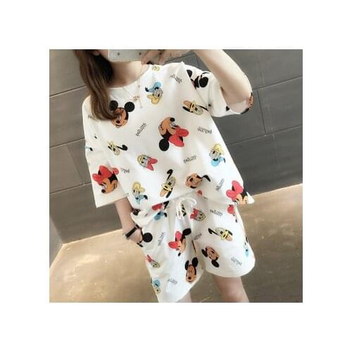 Disney 2020 new summer mickey mouse girl boy sportswear casual fashion summer sportswear shorts + short sleeves T-shirt