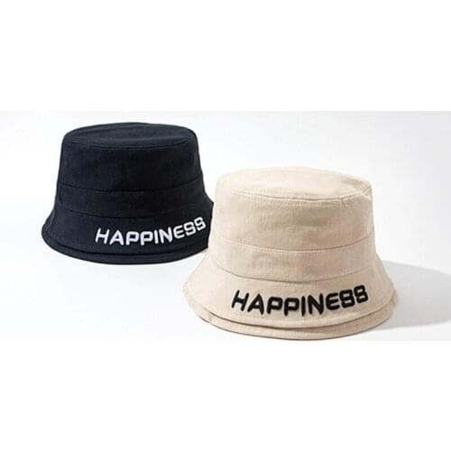 2021 New Letter Bucket Hat for Women Men Summer Sun Hat Fashion Fisherman Hat Panama Basin Cap Sun Protection Cotton Korea Style