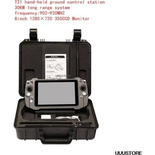 T21 All-in-one Handheld FPV Portable Ground Station 8 inch IPS Dual integrated link P900 900MHZ 30km remote control system
