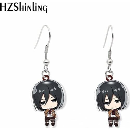 2020 New Attack on Titan Earring Eren Levi Armin Anime Acrylic Hook Earring Epoxy Earrings Handmade Jewelry Gifts