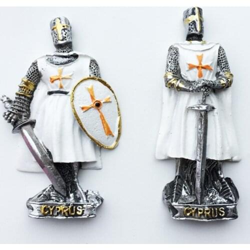 Mediterranean Cyprus Silver Sword Warrior Fridge Magnet Creative Tourism Decorative Crafts Magnetic Refrigerator Stickers