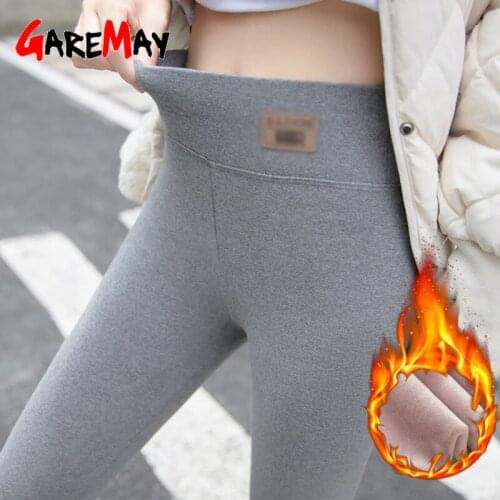 Thick Womens Winter Leggings with Fleece Grey High Waist Soft Trousers Casual Stretch Thermal Slimming Warm Leggings for Women