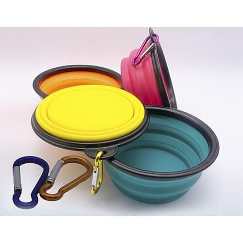 Transer Travel Collapsible Silicone Pets Bowl Food Water Feeding BPA Free Foldable Cup Dish