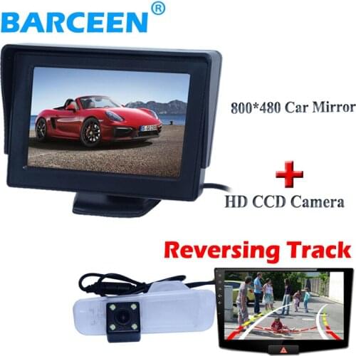 Shockproof +Dynamic track line +4.3"lcd display +4 led car rear reversing camera with car screen monitor for KIA K2 Rio Sedan