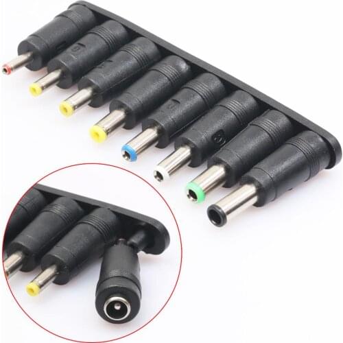 8pcs Angled Tips Universal Notebook Power Adapter Socket Plug Connector For Laptop AC Power Adapter Notebook Mini DC USB