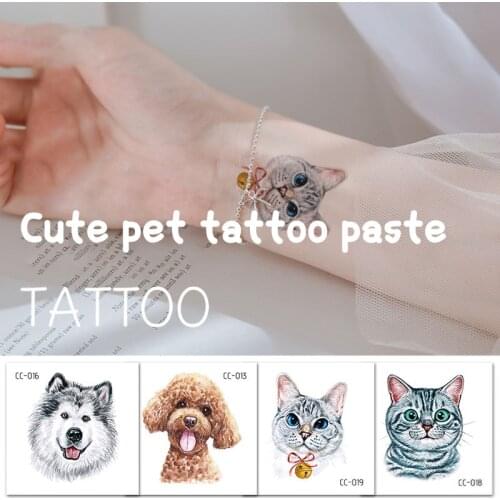 1Pcs Animal Waterproof Temporary Tattoo Sticker Dog Cat Environmental Tattoo Body Art Women New Cute Fun Small Tattoo Stickers