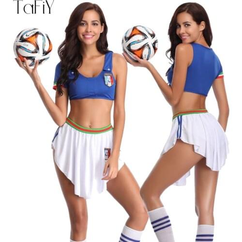 TaFiY 2018 New Sexy Cheerleading Costumes Set Sporty Role Play Women Clothing Football Baby Costume Uniform Top+Pants