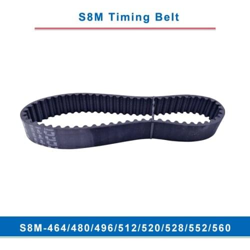 Timing belt S8M-464/480/496/512/520/528/552/560 teeth pitch 8 mm circular teeth belt width 20/25/30/40 mm for 8M timing pulley