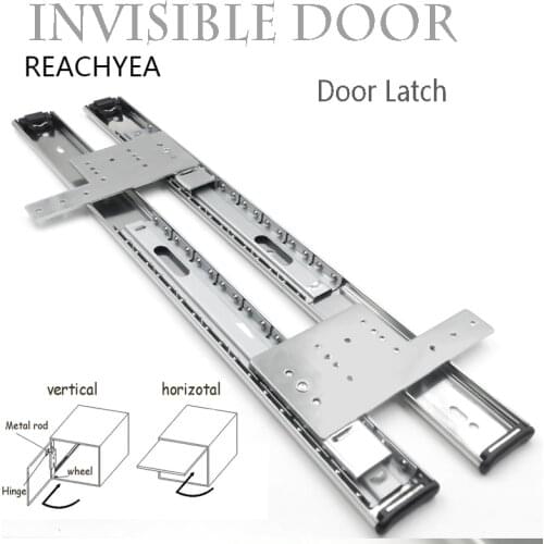 1 set Thicken Side Loading Push & Pull Cabinet Rail Hidden Door Looping Collapsible Door Hinges Wood Furniture Hardware