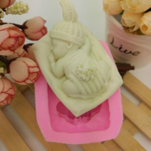 3D Cute Baby Silicone Molds for Cake Sugar Candy Mold Silicone Liquid Cap Baby DIY Fandant Cake Mold