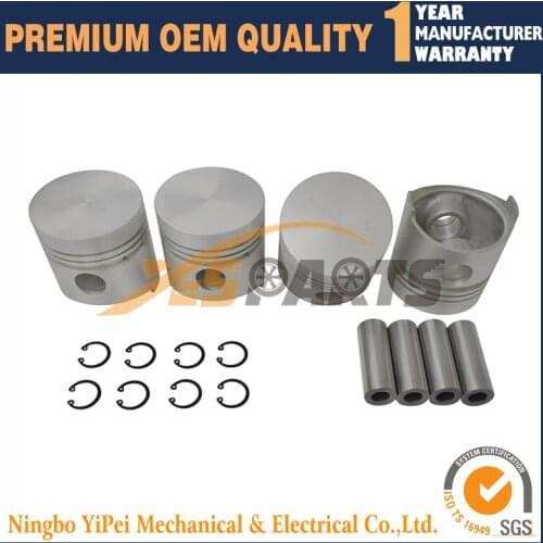 4 set Piston Kit STD For Kubota V1702