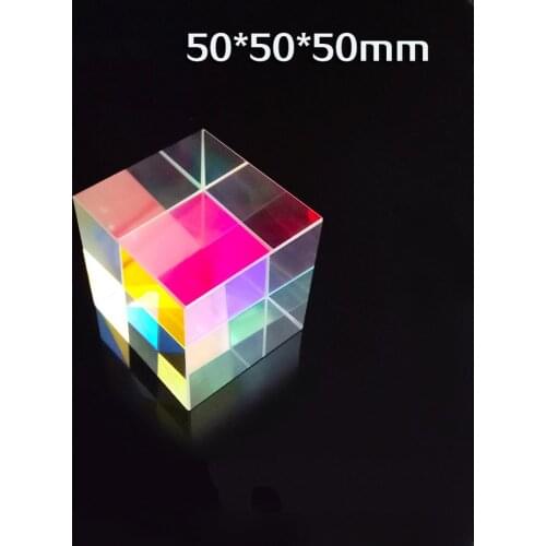 50*50*50mm Color Prism Six Bright Large Light Cube Creative Gifts Optical Experiments For Children Science