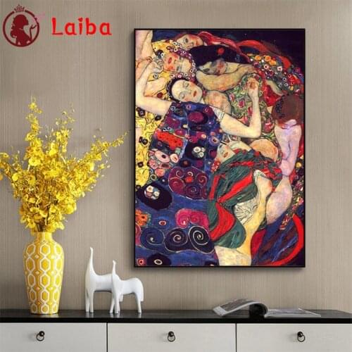 DIY Diamond Painting Famous Gustav Klimt Abstract woman Diamond Mosaic Full Drill Square round Cross Stitch Handmade Hobby