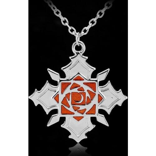 Anime Vampire Knight Rose Logo Metal Necklace Yuki Kaname Zero Yuuki Manga Necklace Charm Pendant