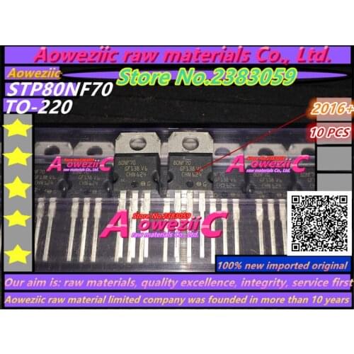Aoweziic 2016+ 100% new imported original STP80NF70 P80NF70 TO-220 MOS transistor 80A 70V