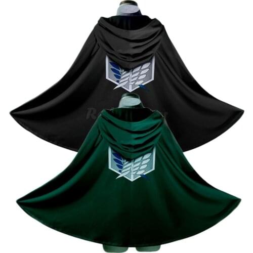 Attack On Titan Cloak Costume Japanese Anime Cosplay Shingeki No Kyojin Hoodie Eren Levi Mikasa Cloak Scout Legion Coat C15M02