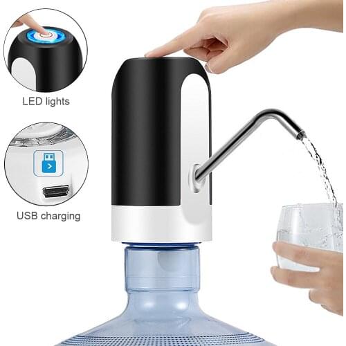 Automatic Electric Portable Water Pump Dispenser Gallon Drinking Bottle Switch Intelligent Pump with USB Cable and Blue Light